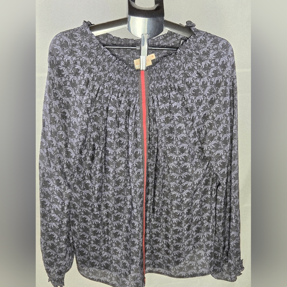 Rungolee 100% Silk Brooklyn Long Sleeve Romantic Victorian Tunic, Small